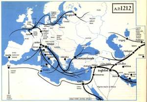 Long distance trade routes in 1212